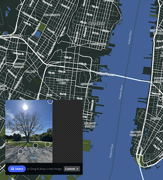 Using the image of a cool tree from the Spatial Workshop 1, I explored making a map style in Mapbox Cartogram.