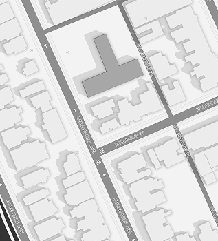 I played around with the hover effect on Mapbox. This is what it looks like when you click on/select a building.