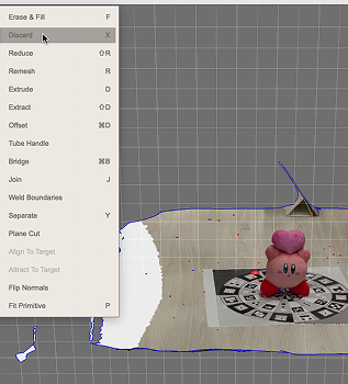 I didn't crop my scans before I airdropped them to my laptop so in Meshmixer I used select and discard to get rid of the background.